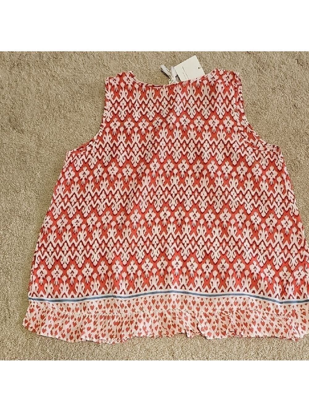 Beachlunchlounge Red and White Smocked Sleeveless Blouse - Picture 7 of 8
